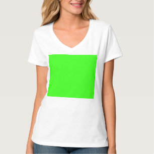 T-shirt Tee-shirt personnalisé vert néon à encolure en V