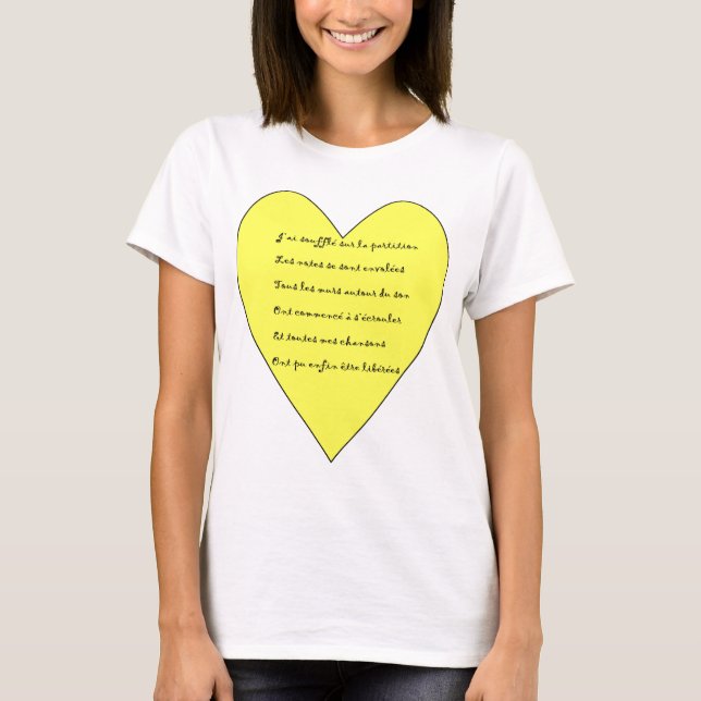 T-shirt Tee-shirt poème musical et coeur et mandala (Devant)
