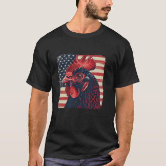 T-shirt Tee-shirt poulet patriotique américain 4 juillet f