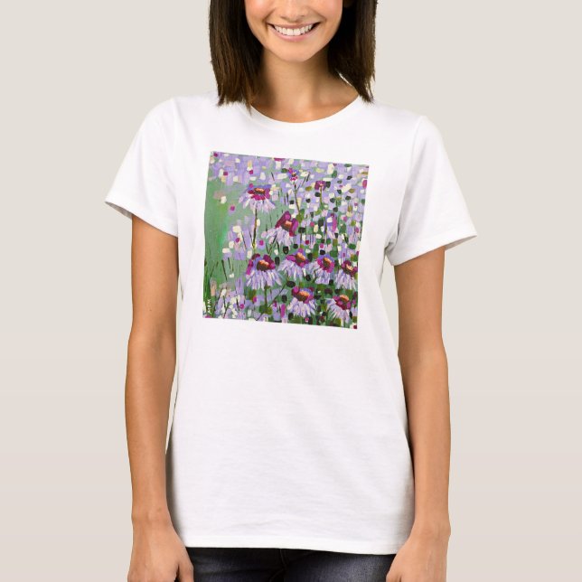 T-shirt Tee - shirt pourpre de coneflowers (Devant)
