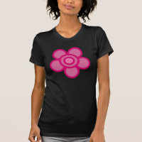 Tee - shirt rose génial de noir de fleur de bande