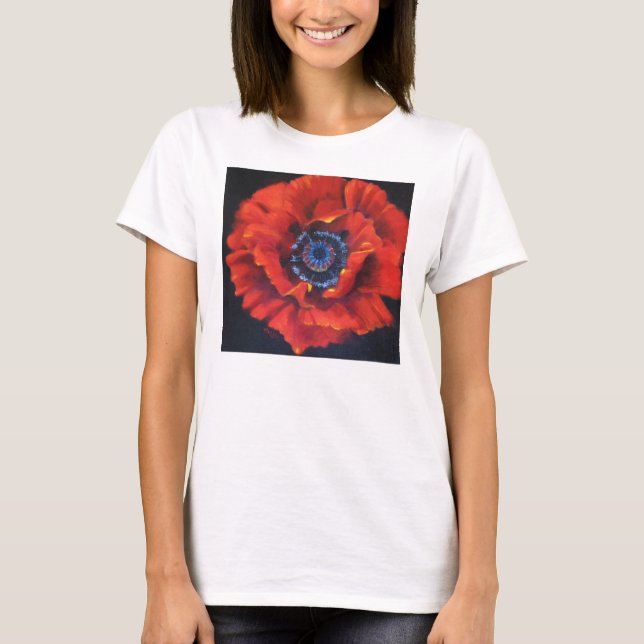 T-shirt Tee - shirt rouge de pavot (Devant)