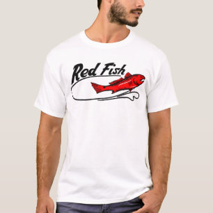 T-shirt Tee - shirt rouge de poissons