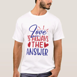 T-shirt Tee-shirt rouge et bleu patriotique "L'amour est t