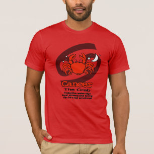 T-shirt Tee-shirt rouge pour hommes du zodiac "Le crabe"