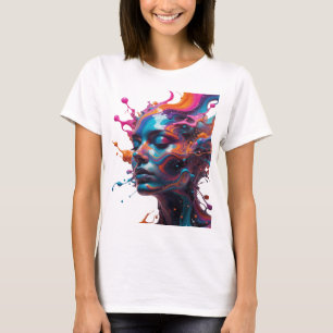 T-shirt Tee-shirt Sharp Silver avec déclaration d'art abst