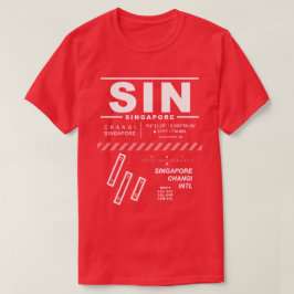T-shirt Tee - shirt SIN de l'aéroport Singapour Changi Int