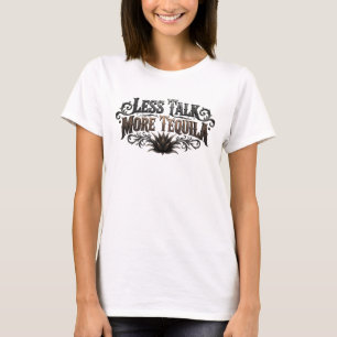 T-shirt Tee shirt slogan Rose Gras MOINS DE PAROLES PLUS D