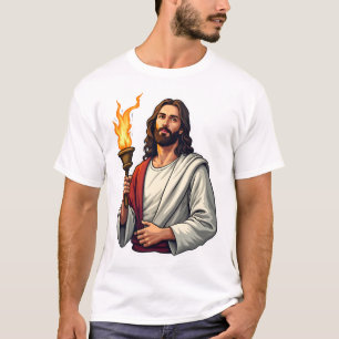 T-shirt Tee-shirt vintage Jésus Evangile Torche Gravure 2