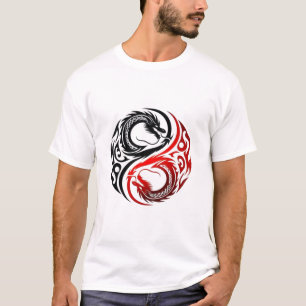 T-shirt Tee-shirt Yin Yang Dragon