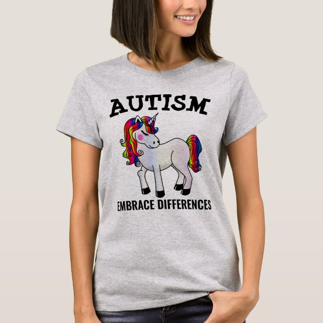 T-SHIRT TEE-SHIRTS AUTISM UNICORN (Devant)