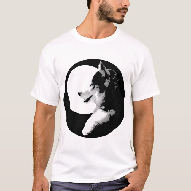 T-shirt Tee - shirts d'art du chien de traîneau/loup des (Devant)
