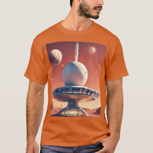 T-shirt Tee - shirts de la base de lune rétro-futuriste -