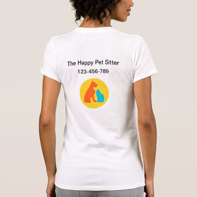 T-shirt Tee - shirts de travail du logo Pet Sitter (Dos)