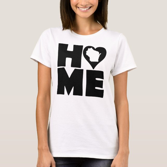T-shirt Tee - shirts du coeur du Wisconsin (Devant)