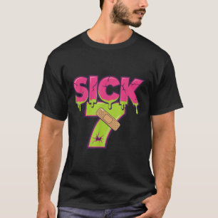 T-shirt Tee Sick Seven Meme Six Seven Drôle de jeu de mots