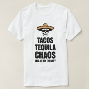 T-shirt Tee Tacos Tequila Chaos Thérapie pour les Amateurs