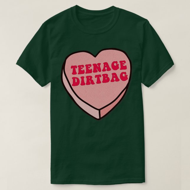 T-shirt Teenage Dirtbag Love Coeur Design (Design devant)