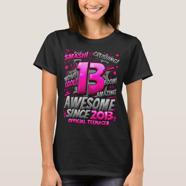 T-shirt Teenager 13 Year Old Boys 13th Birthday Boy  (Devant)
