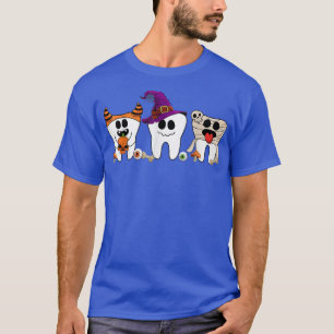 T-shirt Teeth Fantôme Citrouille sorcier mignon Dental Hal