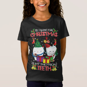 T-Shirt Teeth Santa Hat Vilain Chandail De Noël Pour Denta