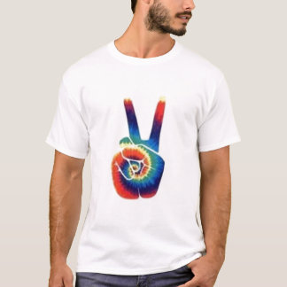 T-shirt Teignez en nouant le signe de paix