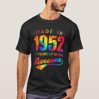 T-shirt Teinture À 70 Ans 70E Anniversaire Fait 1952 Homme