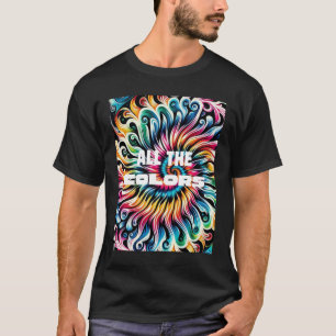 T-shirt Teinture Tie-Dye Couleurs Rétro Tourbillonnantes 
