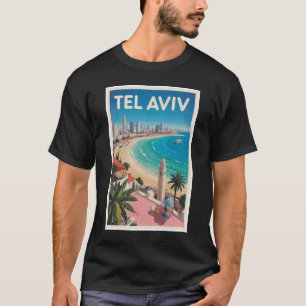 T-shirt Tel Aviv Israël Illustration Voyage Art Vintage