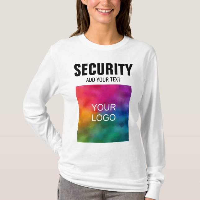 T-shirt Téléchargez Votre Logo Ici Femens Long Sleeve Secu (Devant)