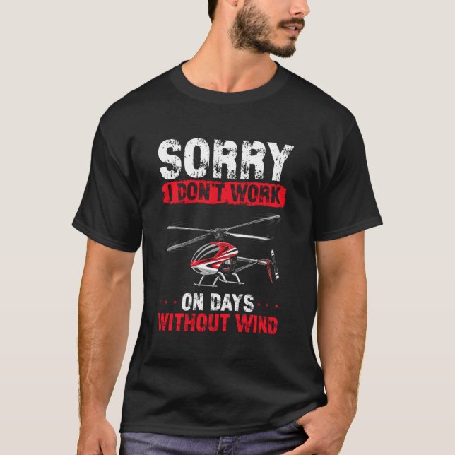 T-shirt Télécommande d'hélicoptère RC Conception Graphique (Devant)