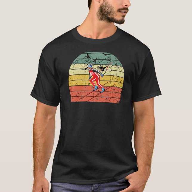 T-shirt Télémark Ski Pour Femmes Hommes Vêtements De Ski V (Devant)