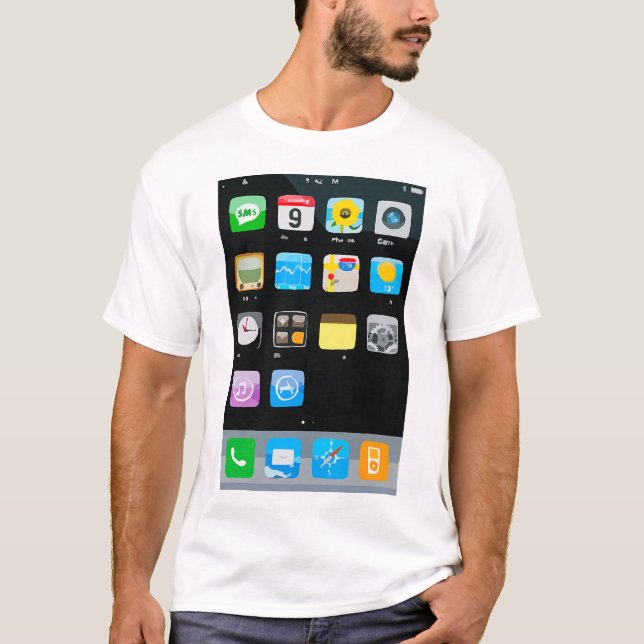 T-shirt Téléphone cellulaire Smartphone Mobile App Costume (Devant)