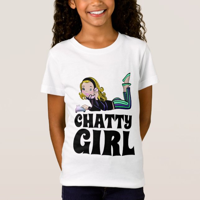 T-Shirt TÉLÉPHONE DE CHAÎNE FILLE RETRO ENFANTS FILLES T-S (Devant)