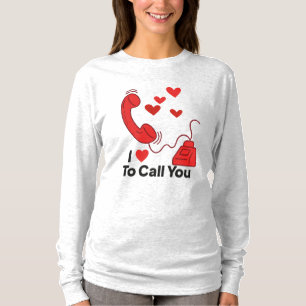 T-shirt Téléphone Red Love - Image d'appel rétro