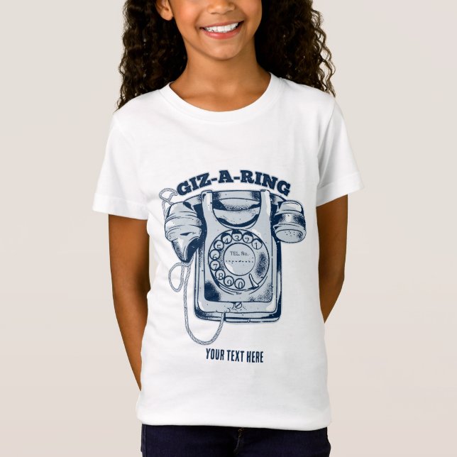 T-Shirt Téléphone rotatif Bleu (Devant)