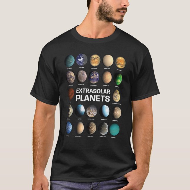 T-shirt Telescope Astronomy Extrasolar Planets Cosmology B (Devant)