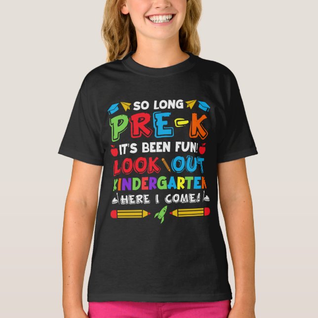 T-shirt Tellement long Pré-K Graduation Custom (Devant)