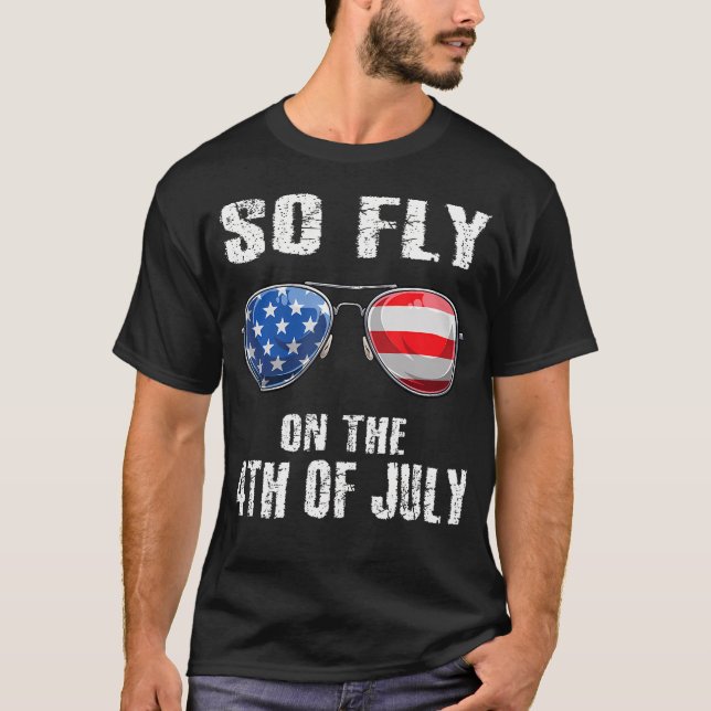 T-shirt Tellement Vol De Juillet Drapeau Américain Lunette (Devant)