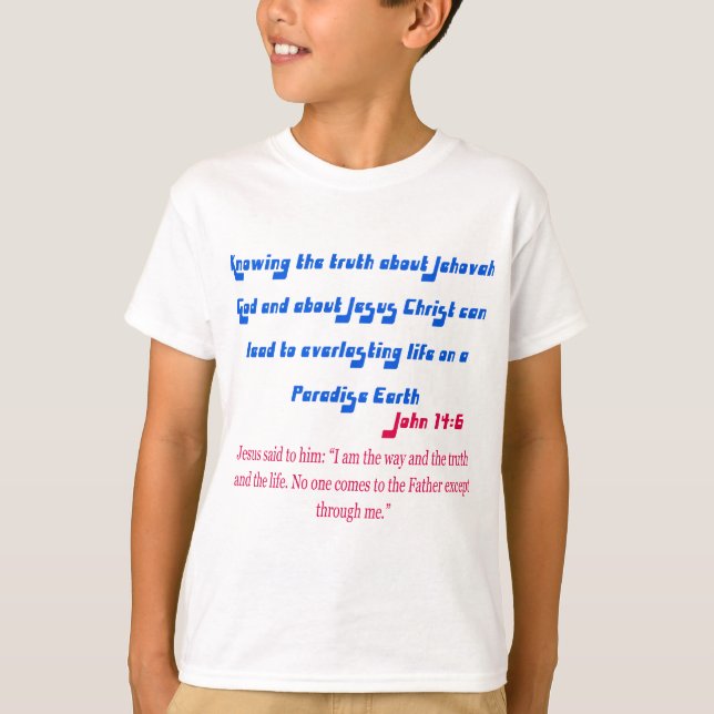 T-shirt Témoin de Jéhovah Jean14-6 (Devant)
