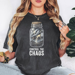 T-shirt Tempête En Bocal Contrôlez Le Chaos Foudre