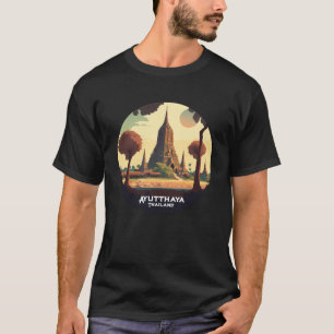 T-shirt Temple Ayutthaya Thaïlande coucher de soleil