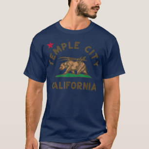 T-shirt Temple City California Beach Flag Bear Surf CA Vin