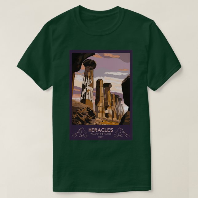 T-shirt Temple de Heracles Vallée Agrigento des Temples (Design devant)