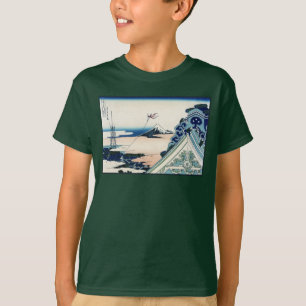 T-shirt Temple Honganji Vue du Mont Fuji Gravure japonaise