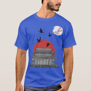 T-shirt Temple japonais Sakura Tree Cherry Flower Japan Bl
