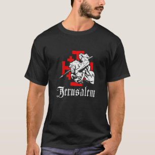 T-shirt Temple Médiéval Chevalier Sur Cheval De Guerre Jér