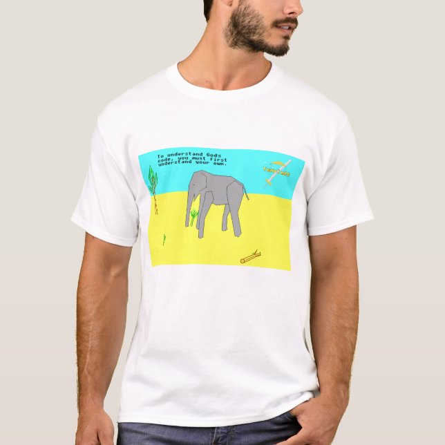 T-shirt Temple OS Terry Davis Elephant Pad (Devant)