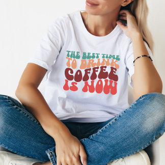 T-shirt Temps De Boire Café Drôle Citation Femme Cadeau