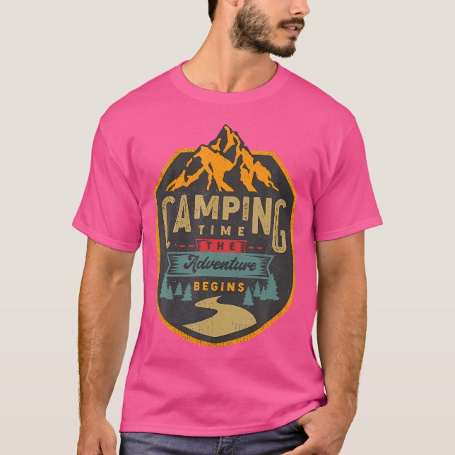 T-shirt Temps de camping L'aventure commence Camper (Devant)